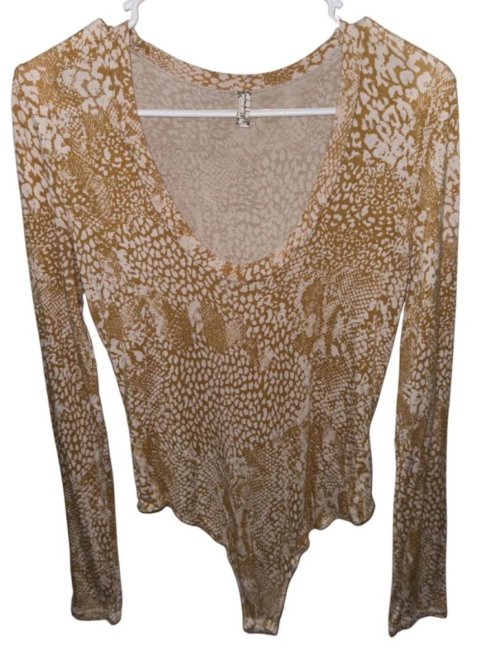 Free People Intimately Gotcha Bodysuit in Mustard Size Medium